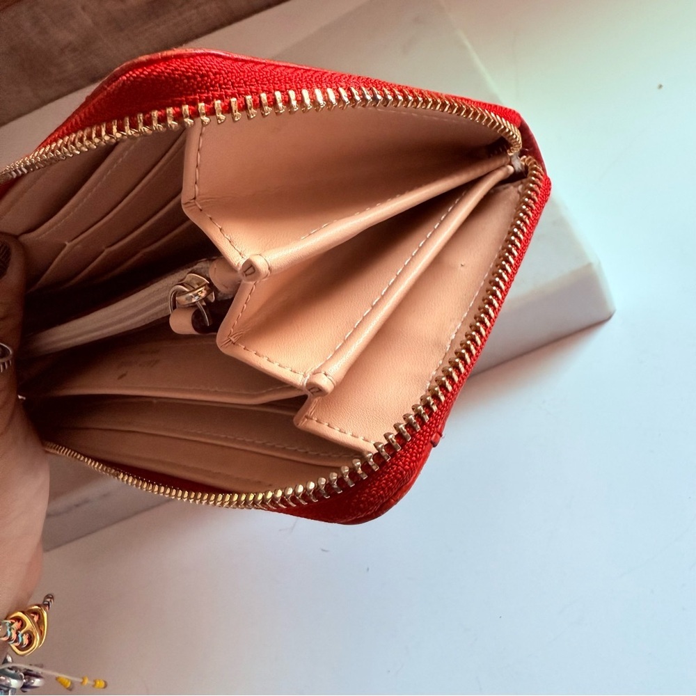 Kate Spade Rialto Place Neda Red Engine Croc Embossed Leather Zip Around Wallet - Picture 7 of 9